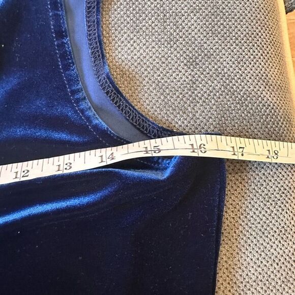 Vintage 90s Fashion Bug Velour Maxi Evening Dress Bolero Set Whimsy Blue Size 8 - Picture 14 of 16